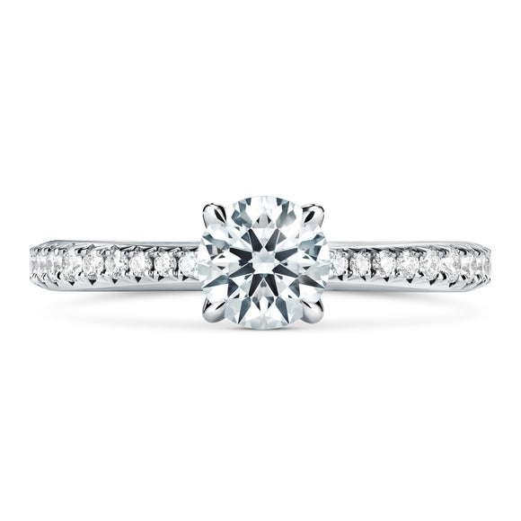 UU2640 Vela Solitatire Ring with Diamond Band