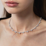UU2649 Vela Crossover French Cut Pavé Necklace
