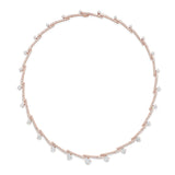 UU2649 Vela Crossover French Cut Pavé Necklace