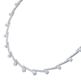 UU2649 Vela Crossover French Cut Pavé Necklace
