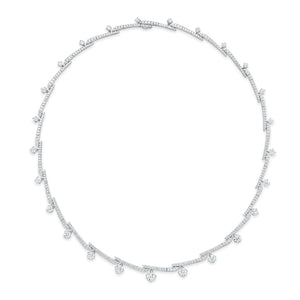 UU2649 Vela Crossover French Cut Pavé Necklace