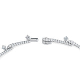 UU2649 Vela Crossover French Cut Pavé Necklace