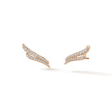 UU2803 VELA French Cut Pavé Double Row Diamond Climber Earrings