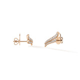 UU2803 VELA French Cut Pavé Double Row Diamond Climber Earrings