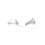 UU2803 VELA French Cut Pavé Double Row Diamond Climber Earrings