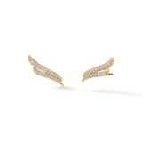 UU2803 VELA French Cut Pavé Double Row Diamond Climber Earrings