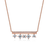 UU2839 Barre Floating Diamond Pavé Necklace