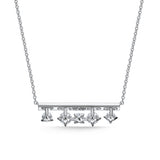 UU2839 Barre Floating Diamond Pavé Necklace