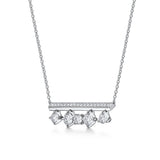 UU2839 Barre Floating Diamond Pavé Necklace