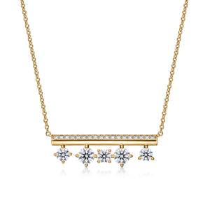 UU2839 Barre Floating Diamond Pavé Necklace