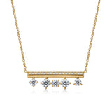 UU2839 Barre Floating Diamond Pavé Necklace