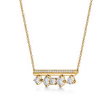 UU2839 Barre Floating Diamond Pavé Necklace