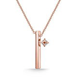 UU2841 Barre Floating Single Diamond Pavé Necklace