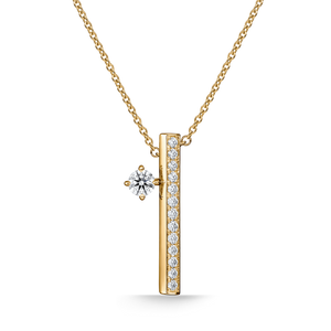 UU2841 Barre Floating Single Diamond Pavé Necklace