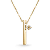 UU2841 Barre Floating Single Diamond Pavé Necklace