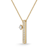 UU2841 Barre Floating Single Diamond Pavé Necklace