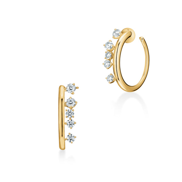UU2852 Barre Floating Diamond Small Hoops