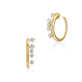 UU2852 Barre Floating Diamond Small Hoops