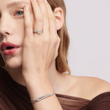UU2963  VELA Cathedral Solitaire Ring with Diamond Band