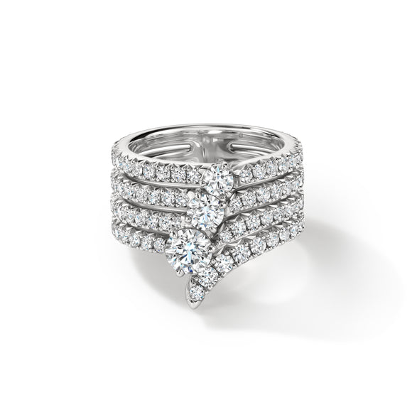 UU2863 VELA French Cut Pavé Diamond Cocktail Ring