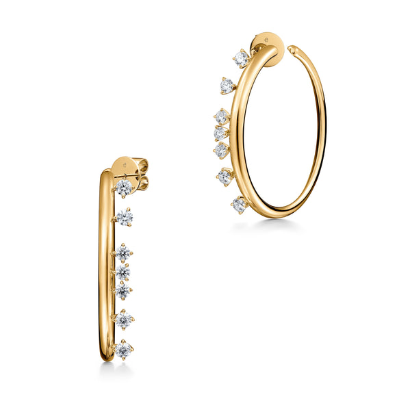 UU2868 Barre Floating Diamond Medium Hoops