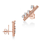 UU2879 Barre Floating Diamond Large Climber Earrings