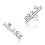 UU2879 Barre Floating Diamond Large Climber Earrings