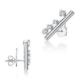 UU2879 Barre Floating Diamond Large Climber Earrings