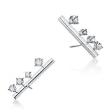 UU2879 Barre Floating Diamond Large Climber Earrings