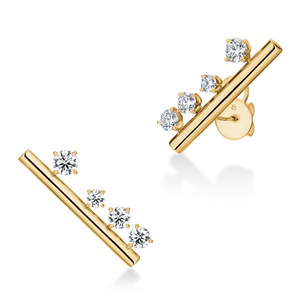 UU2879 Barre Floating Diamond Large Climber Earrings