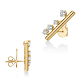 UU2879 Barre Floating Diamond Large Climber Earrings