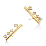 UU2879 Barre Floating Diamond Large Climber Earrings