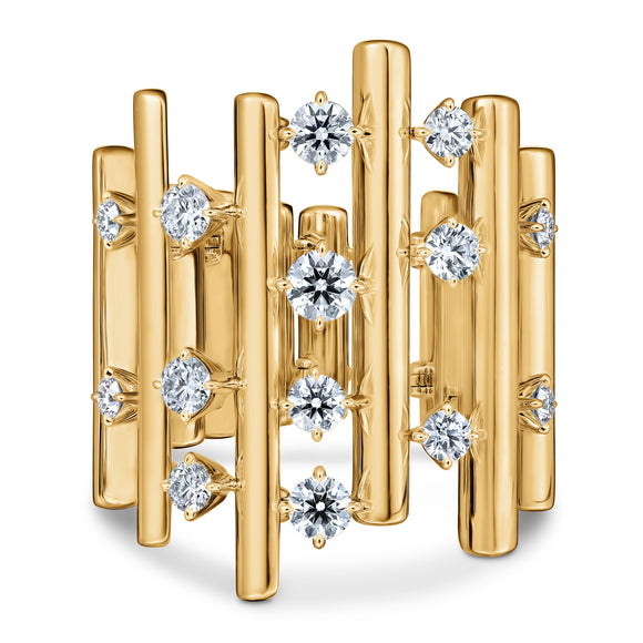 UU2902 Barre Multi- Row Diamond Ring