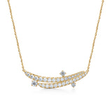 UU2920  VELA French Cut Pavé Diamond Floating Pendant Necklace