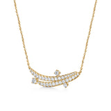UU2920  VELA French Cut Pavé Diamond Floating Pendant Necklace