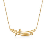 UU2920  VELA French Cut Pavé Diamond Floating Pendant Necklace
