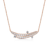 UU2920  VELA French Cut Pavé Diamond Floating Pendant Necklace