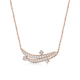 UU2920  VELA French Cut Pavé Diamond Floating Pendant Necklace