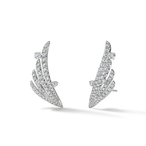 UU2921  VELA French Cut Pavé Floating Diamond Earrings