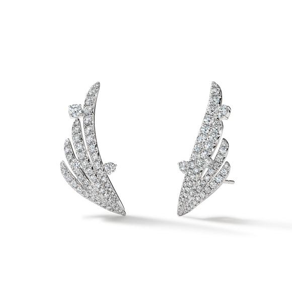 UU2921  VELA French Cut Pavé Floating Diamond Earrings