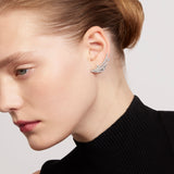 UU2921  VELA French Cut Pavé Floating Diamond Earrings