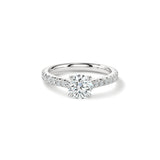 UU2963  VELA Cathedral Solitaire Ring with Diamond Band