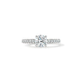 UU2963  VELA Cathedral Solitaire Ring with Diamond Band
