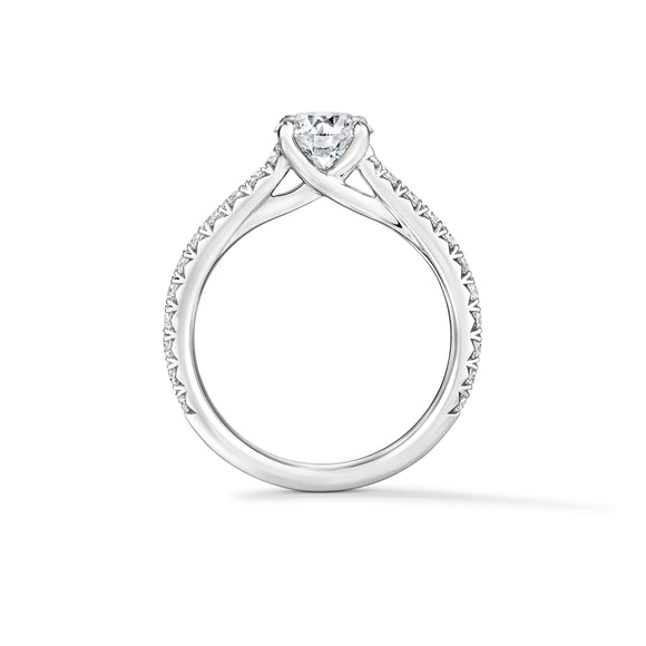 UU2963  VELA Cathedral Solitaire Ring with Diamond Band