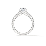 UU2963  VELA Cathedral Solitaire Ring with Diamond Band
