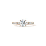 UU2963  VELA Cathedral Solitaire Ring with Diamond Band