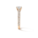 UU2963  VELA Cathedral Solitaire Ring with Diamond Band