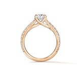UU2963  VELA Cathedral Solitaire Ring with Diamond Band