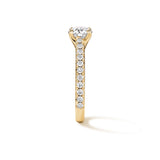 UU2963  VELA Cathedral Solitaire Ring with Diamond Band