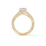 UU2963  VELA Cathedral Solitaire Ring with Diamond Band